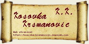 Kosovka Krsmanović vizit kartica